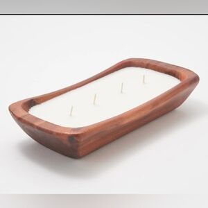 💥 LIGHTSCAPES 4 WICK WOOD BREAD BOWL CANDLE BRAND NEW HOME DECOR DESIGNER